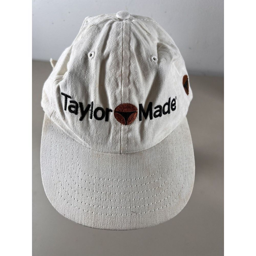 Vintage TaylorMade Firesole Golf Hat Strapback White Made In USA‎ NWT